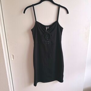 UO Sparkle & Fade Lace Up Fitted Mini Dress